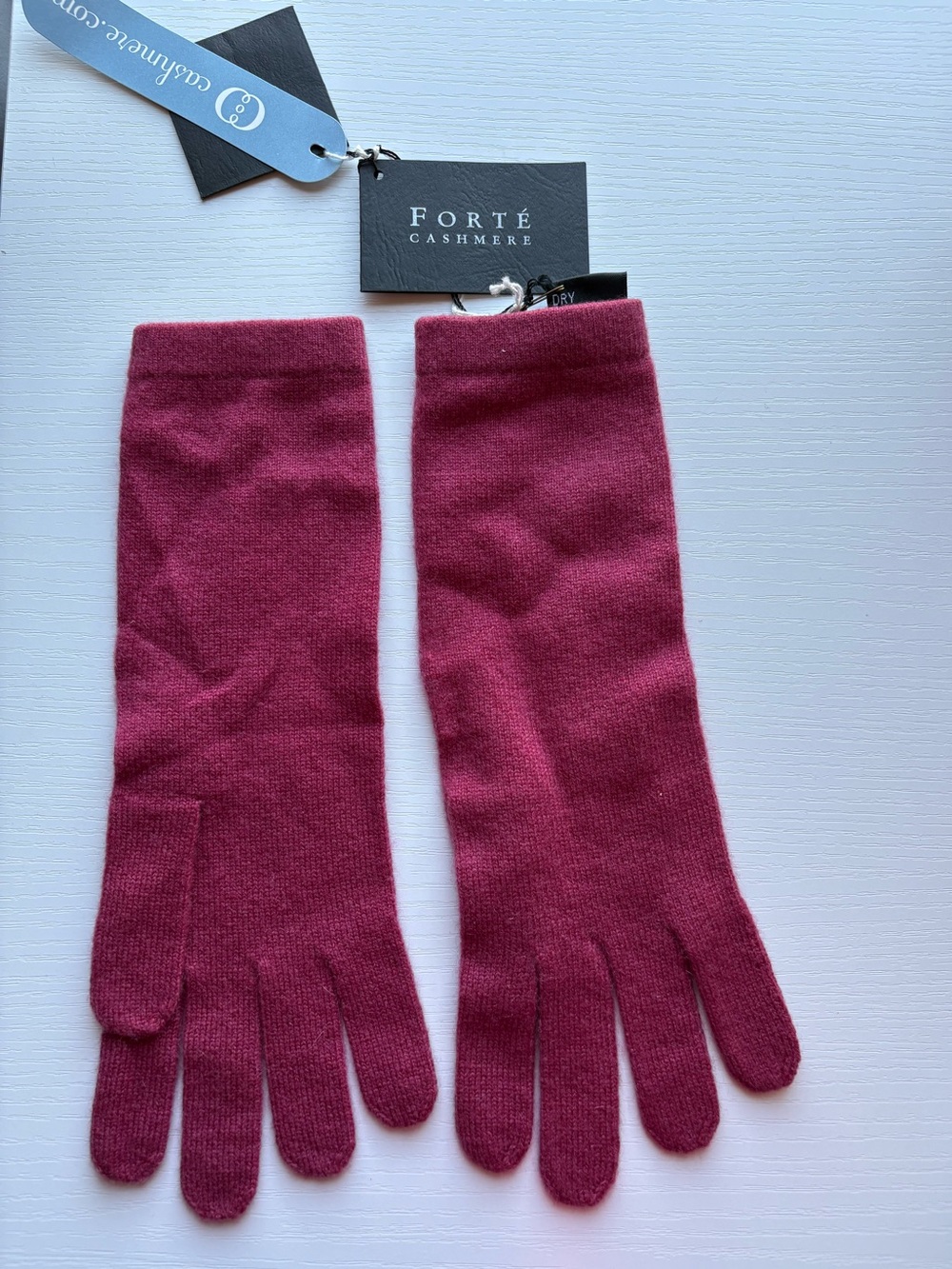 Forte Cashmere Long Cashmere Gloves in Berry Wine